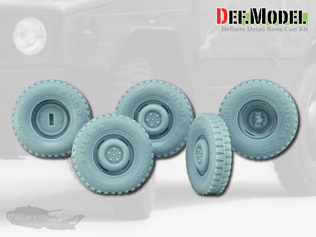 DEF.MODEL: German VW ILTIS sagged tire set (1) Fulda  (for ACE model 1/35 kit)